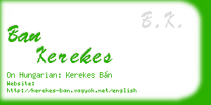 ban kerekes business card